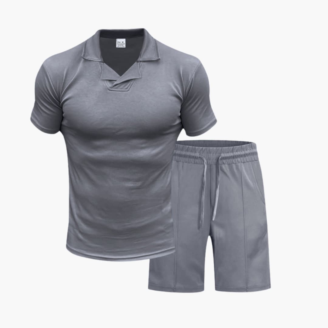 Ensemble sportswear homme avec haut à manches courtes et short à taille élastique