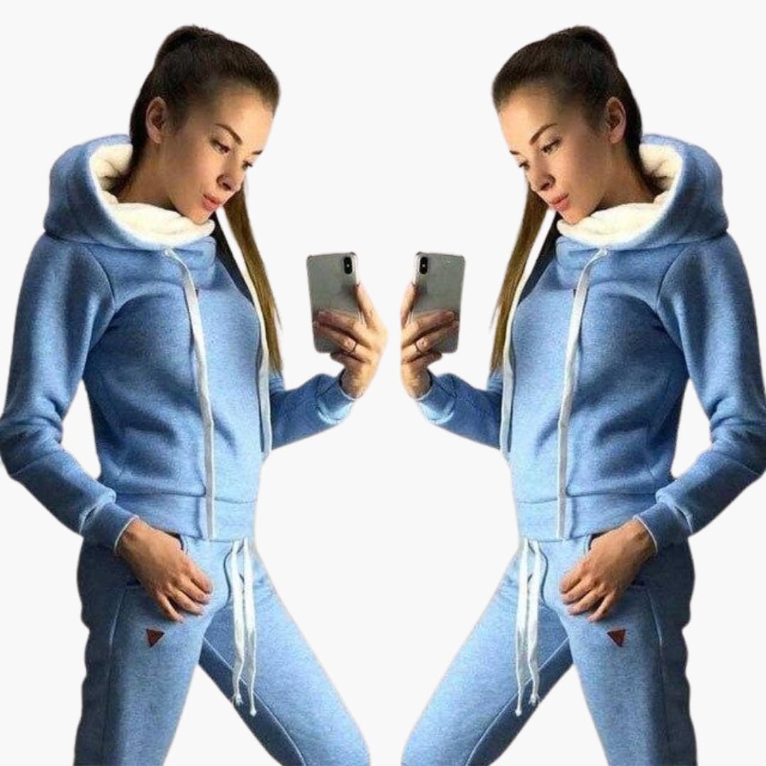 Ensemble survêtement femme avec veste zippée et pantalon