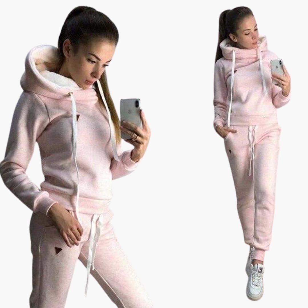 Ensemble survêtement femme avec veste zippée et pantalon
