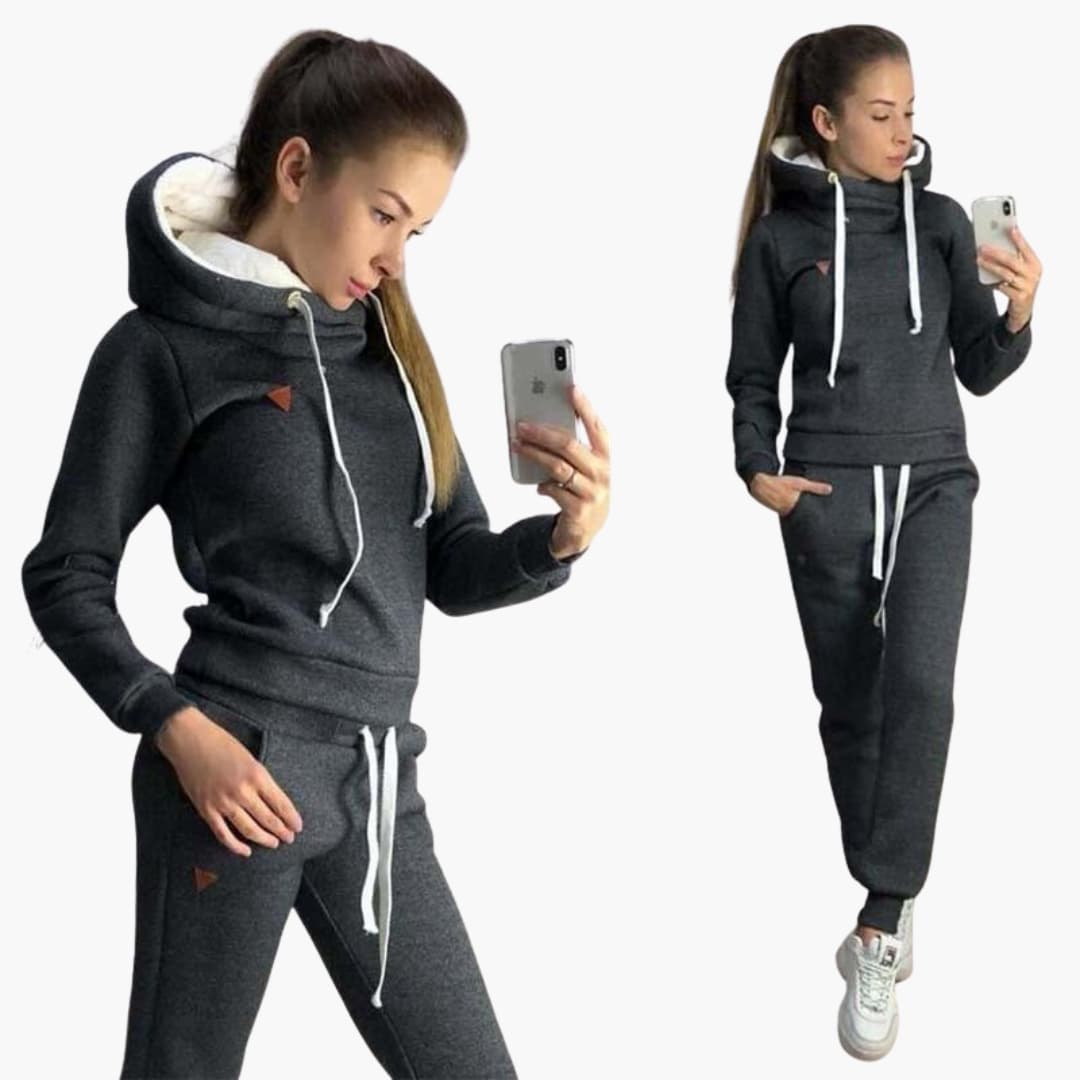 Ensemble survêtement femme avec veste zippée et pantalon