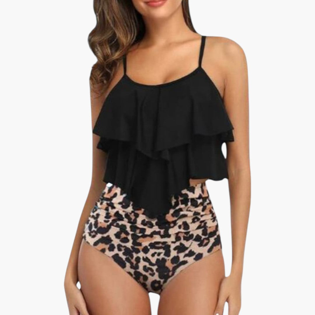 Tankini sæt til kvinder med flæsebluse