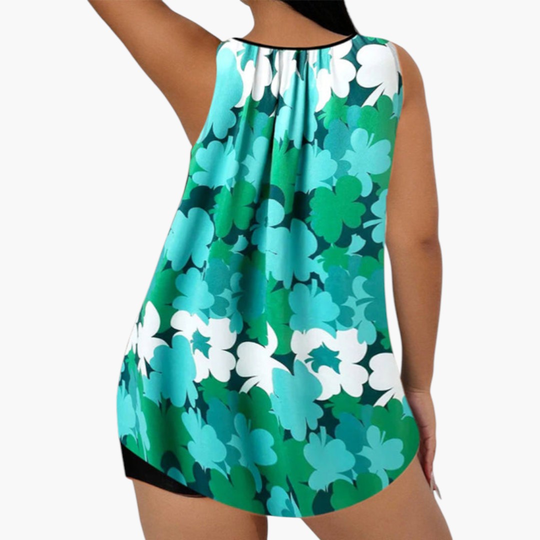 Ensemble tankini femmes a haut imprimé et bas short
