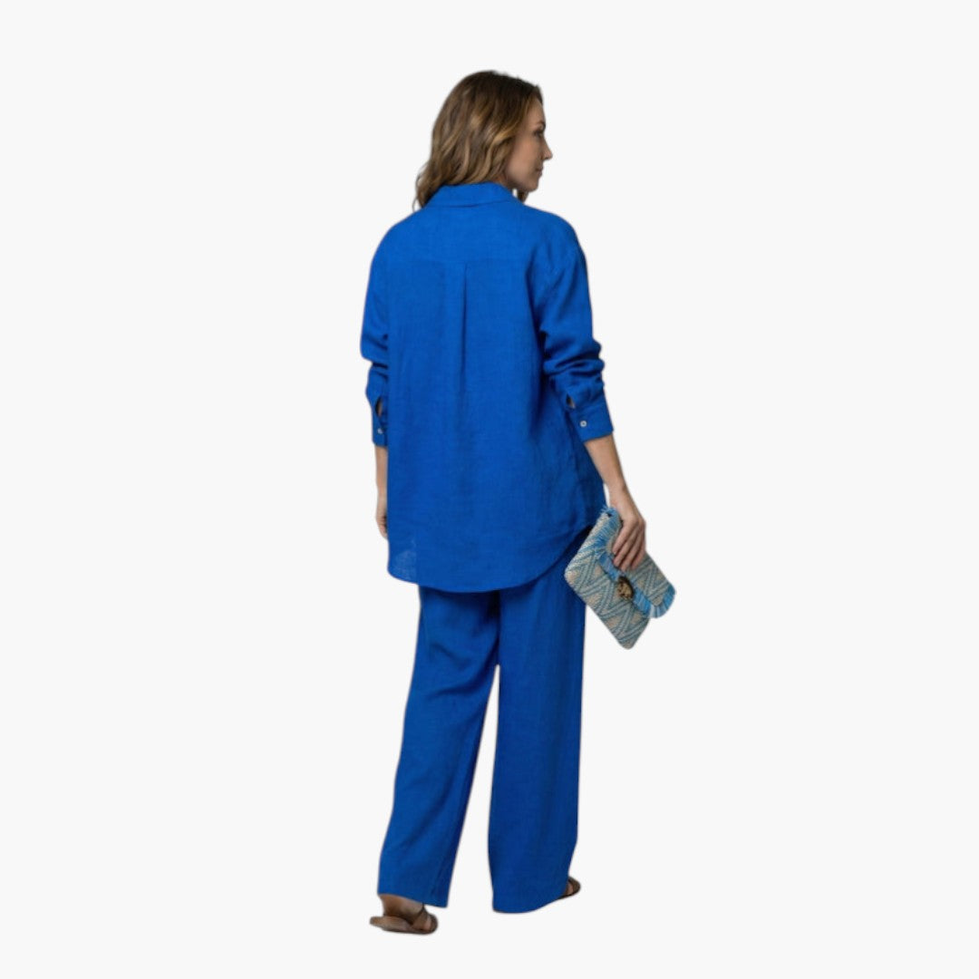 Ensemble tenue femmes a chemise ample et pantalon large