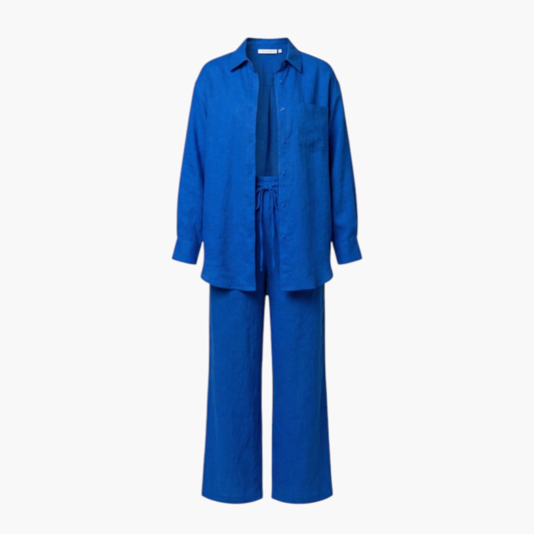 Ensemble tenue femmes a chemise ample et pantalon large