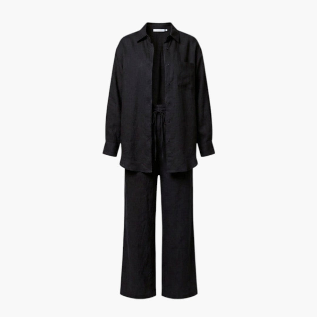 Ensemble tenue femmes a chemise ample et pantalon large