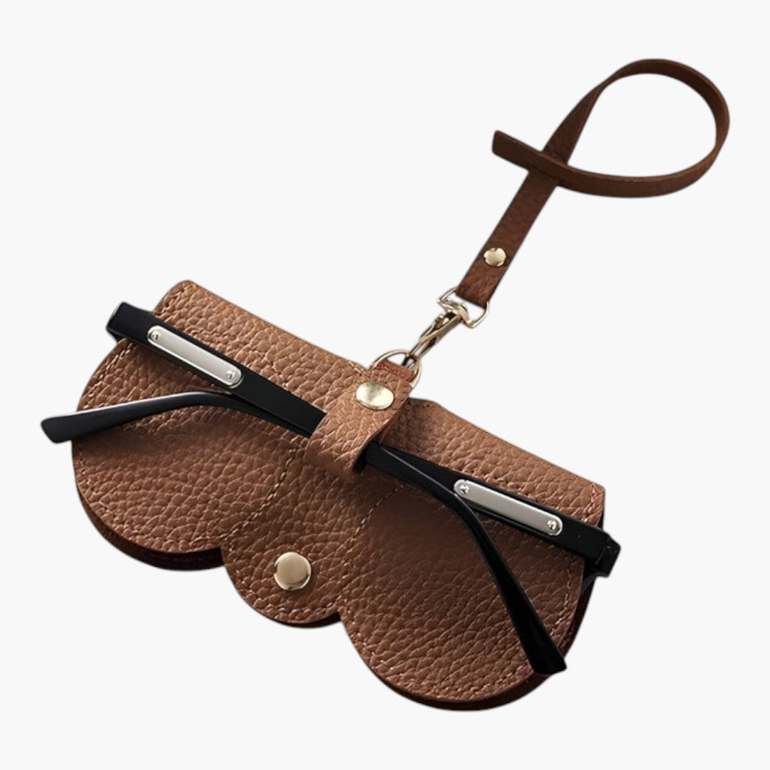 Women's Glasses Case with Button Closure and Flexible Structure