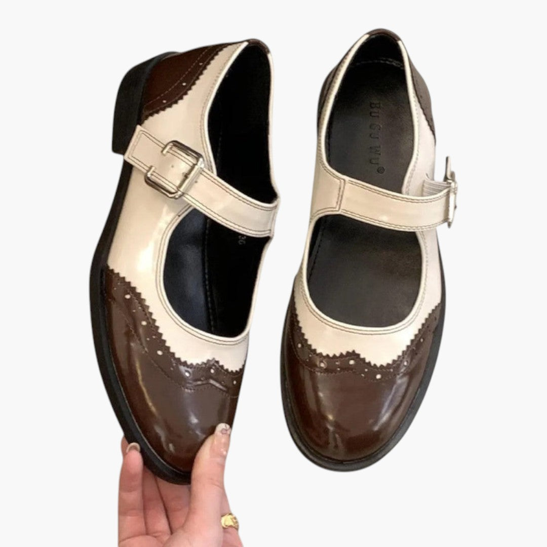 Femmes Chaussures Mary Jane a Bride et Brogue Talon Bas
