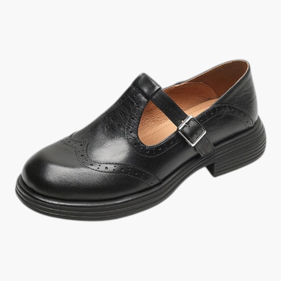Femmes Chaussures Mary Jane avec Bride T et Brogue Talon