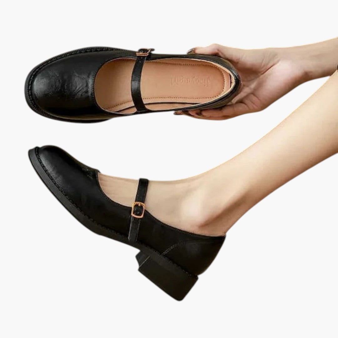 Women's Mary Jane Shoes with Strap and Low Block Heel