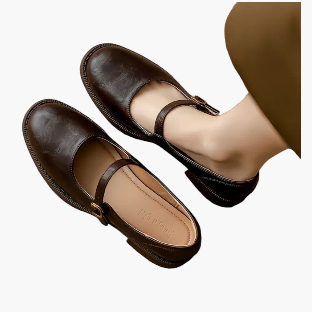 Women's Mary Jane Shoes with Strap and Low Block Heel