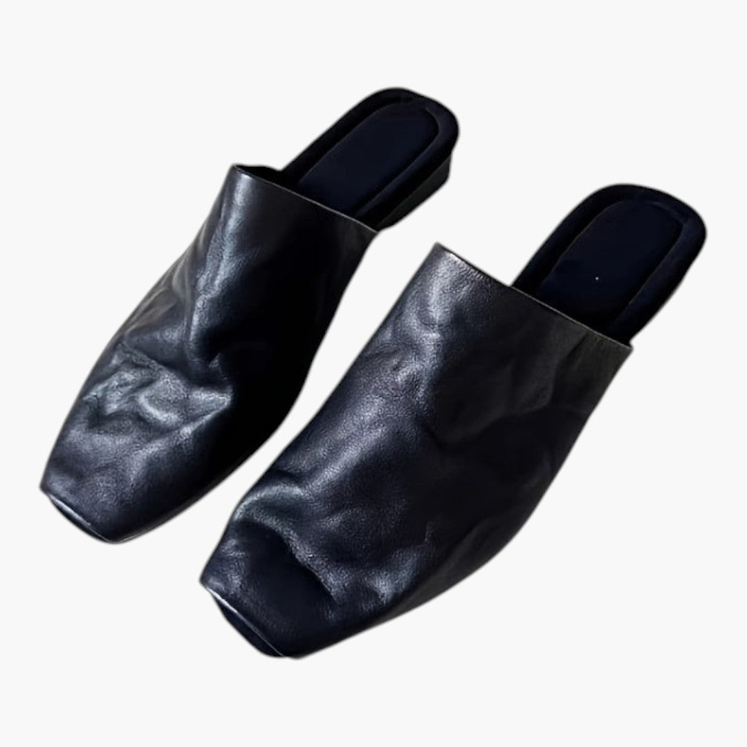 Scarpe da donna mule con punta quadrata e suola piatta