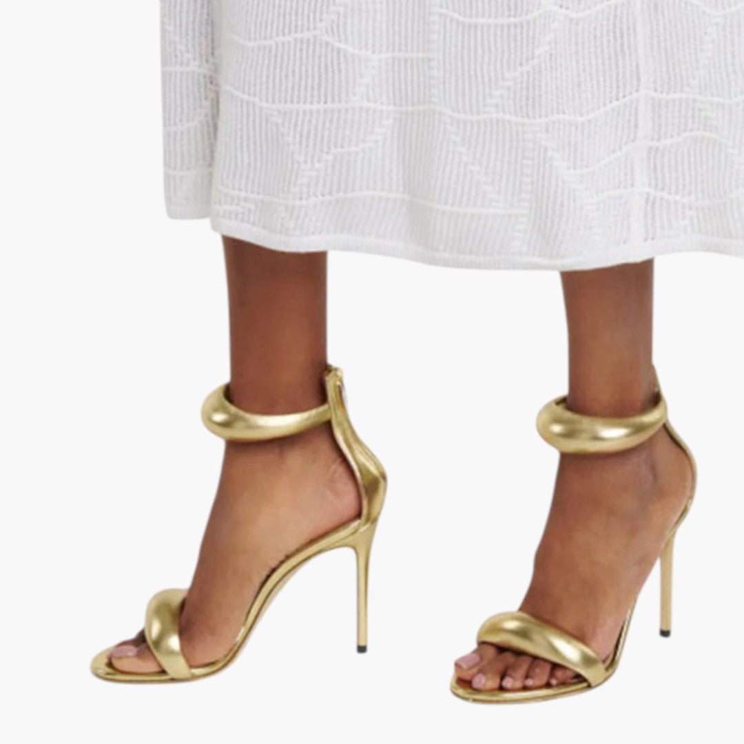 Femmes Chaussures à Talon avec Bride Cheville et Bout Ouvert