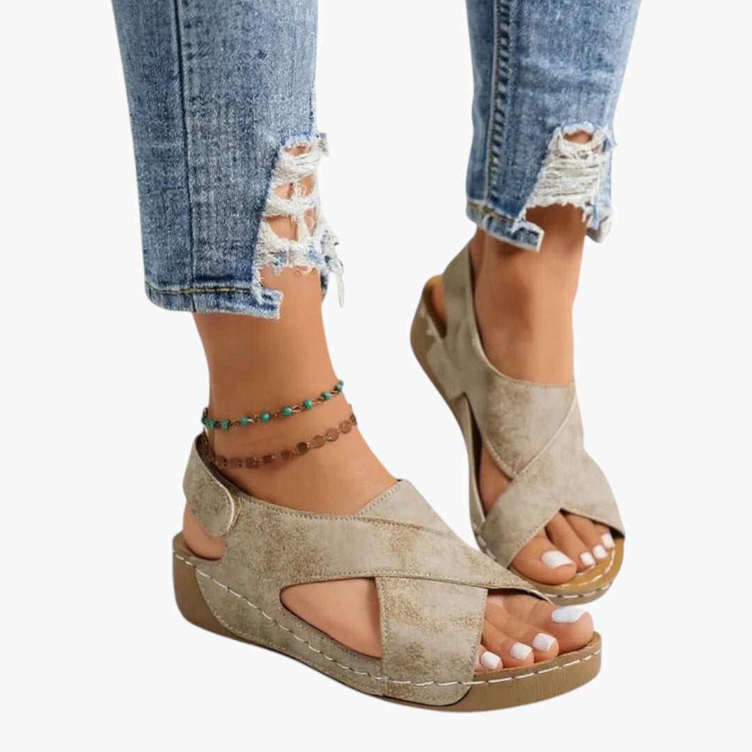Women's Sandals with Platform Sole and Wedge Heel