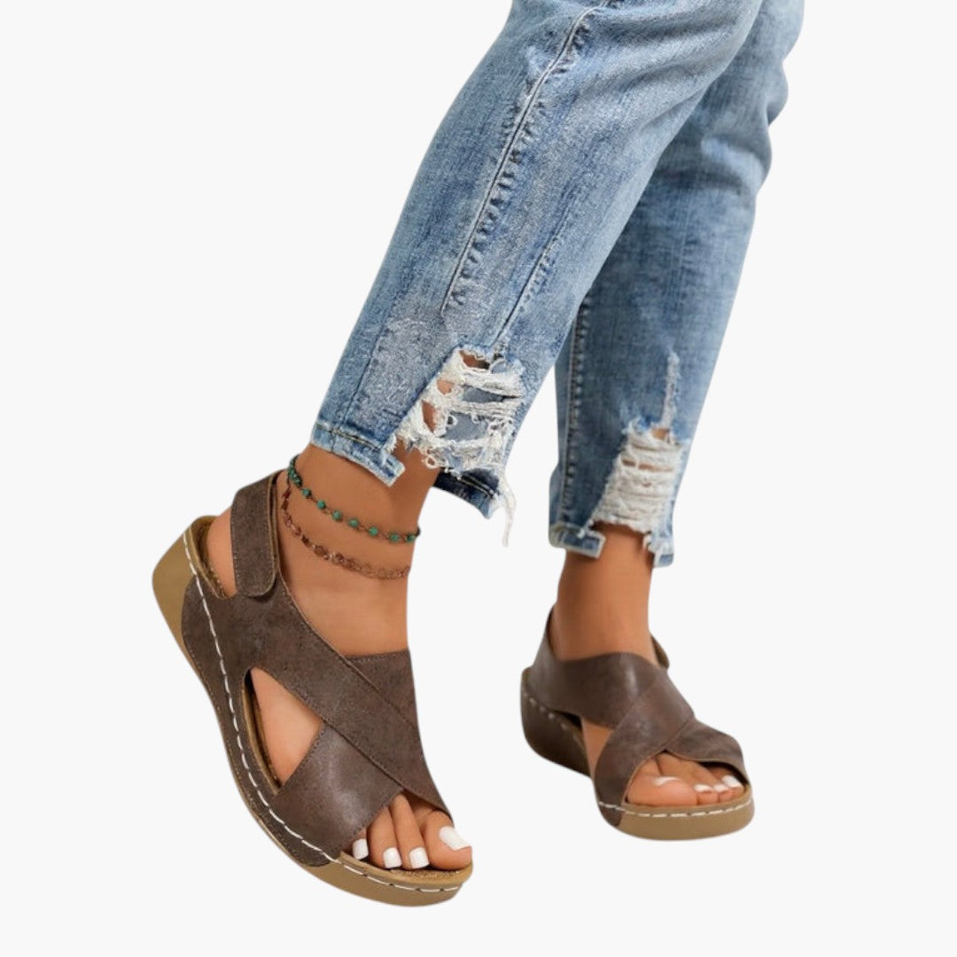 Women's Sandals with Platform Sole and Wedge Heel