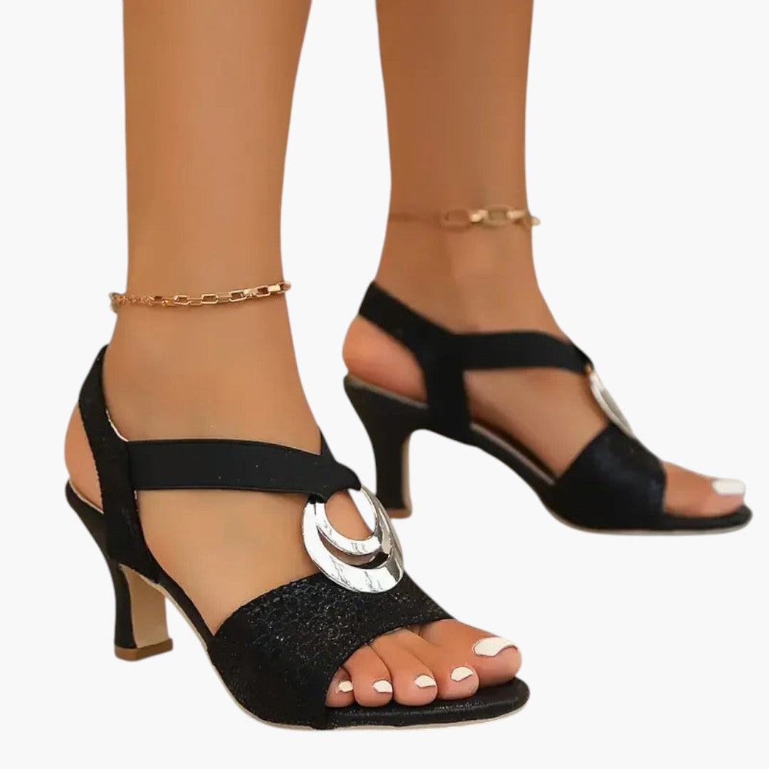 Damen Sandalen mit verstellbarem Knöchelriemen und hohem Absatz
