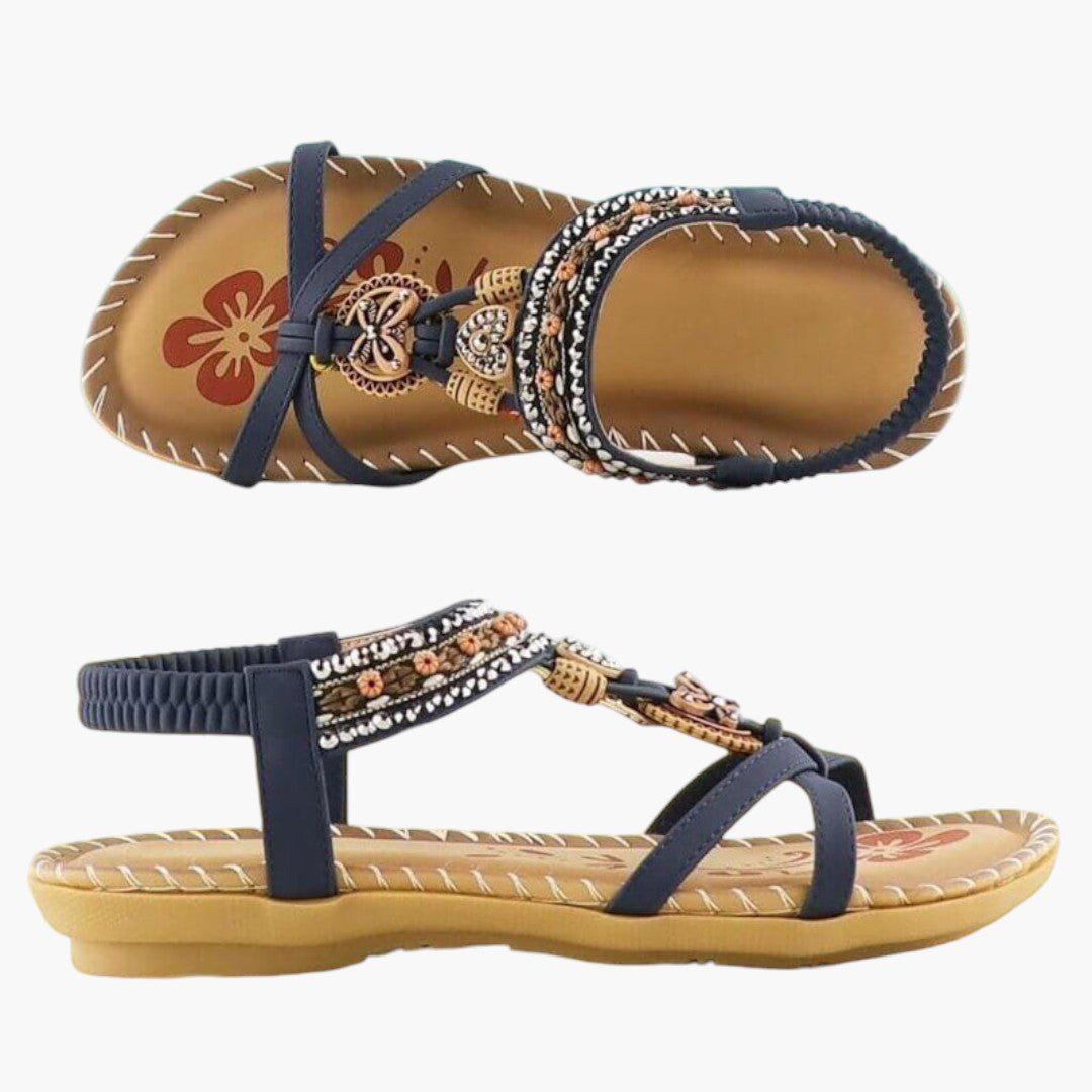 Sandali da donna con zeppa morbida e fasce elastiche