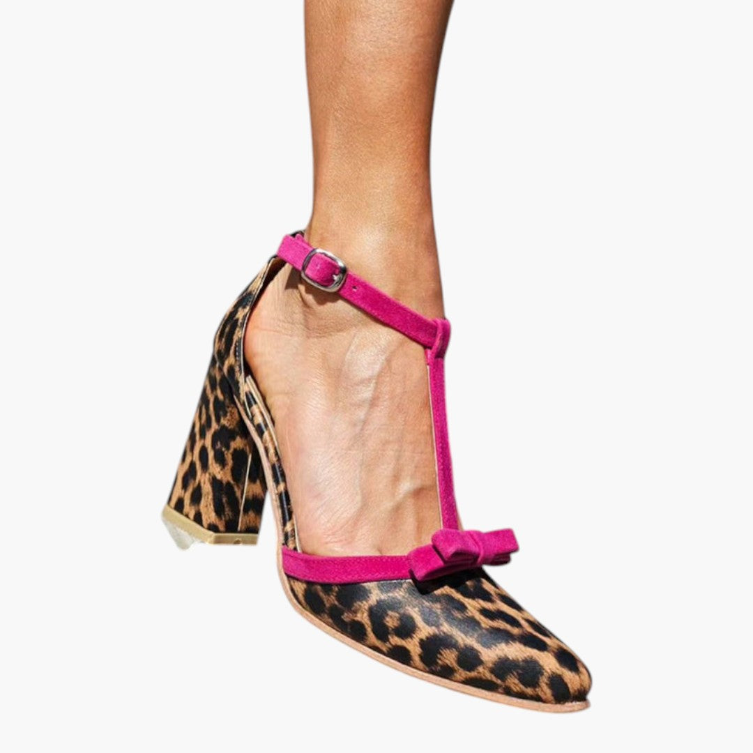 Femmes Sandales avec talon aiguille et motif léopard