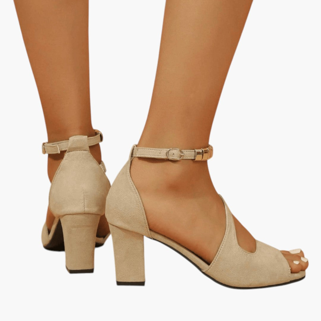 Women's Sandals with Block Heel and Adjustable Strap