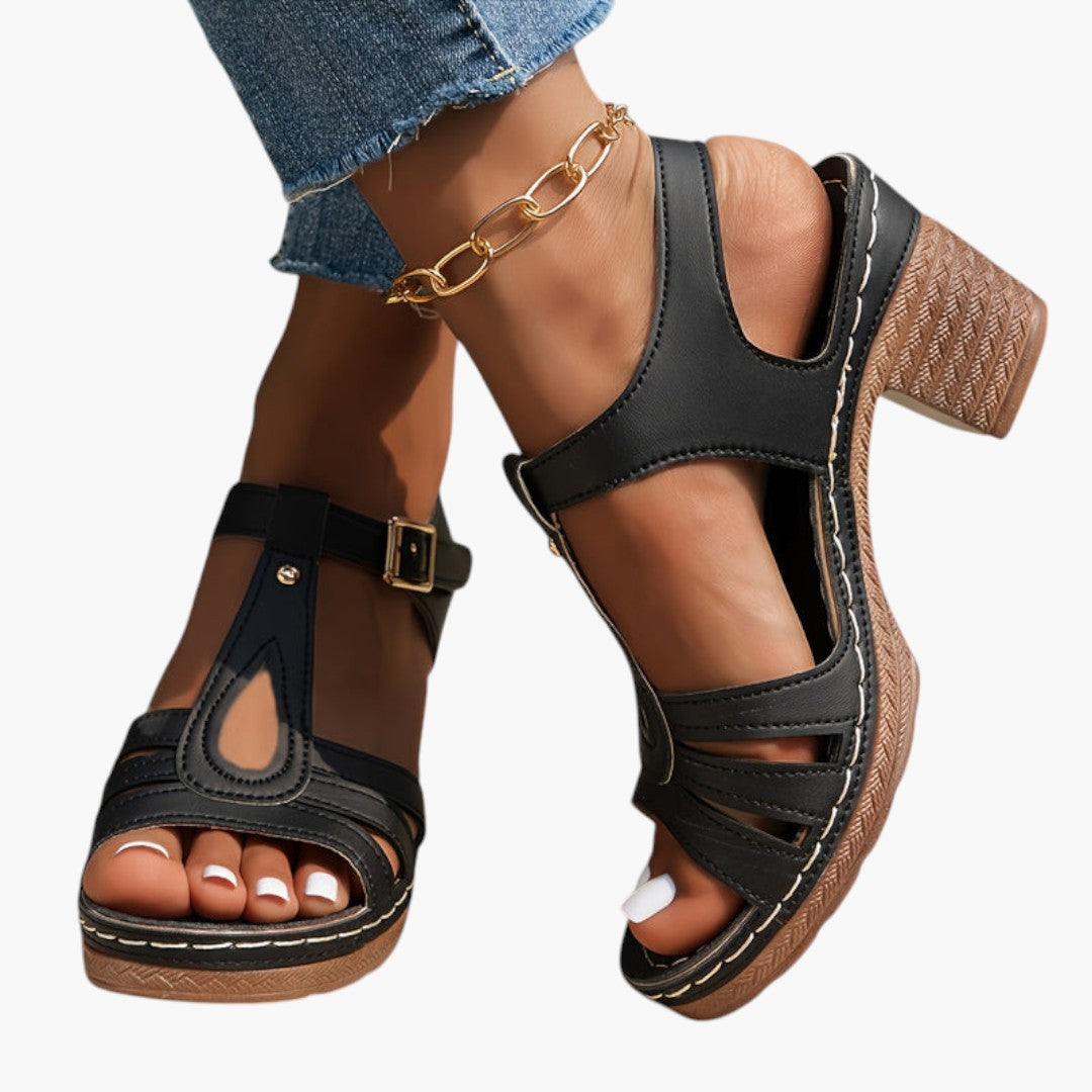 Women's padded sole block heel sandals