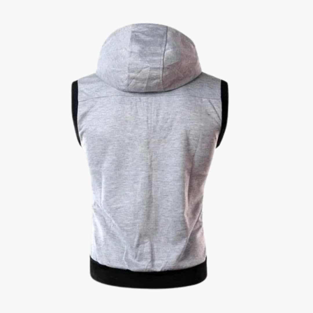Gilet Homme Sans Manches à Capuche avec Zip