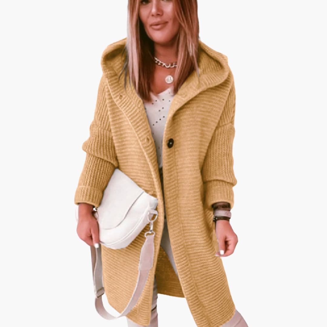 Women's hooded vest with front opening
