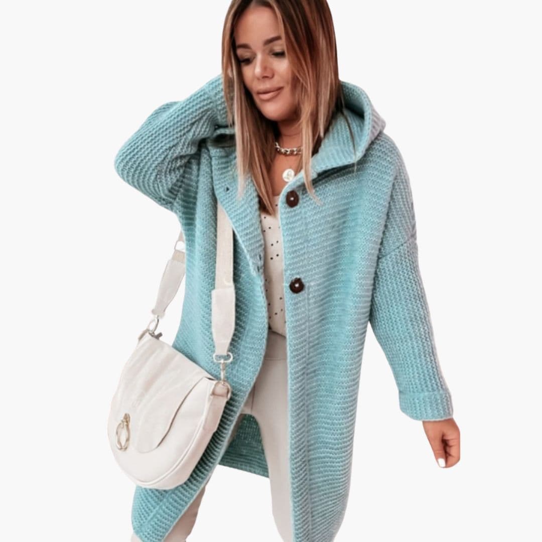 Women's hooded vest with front opening