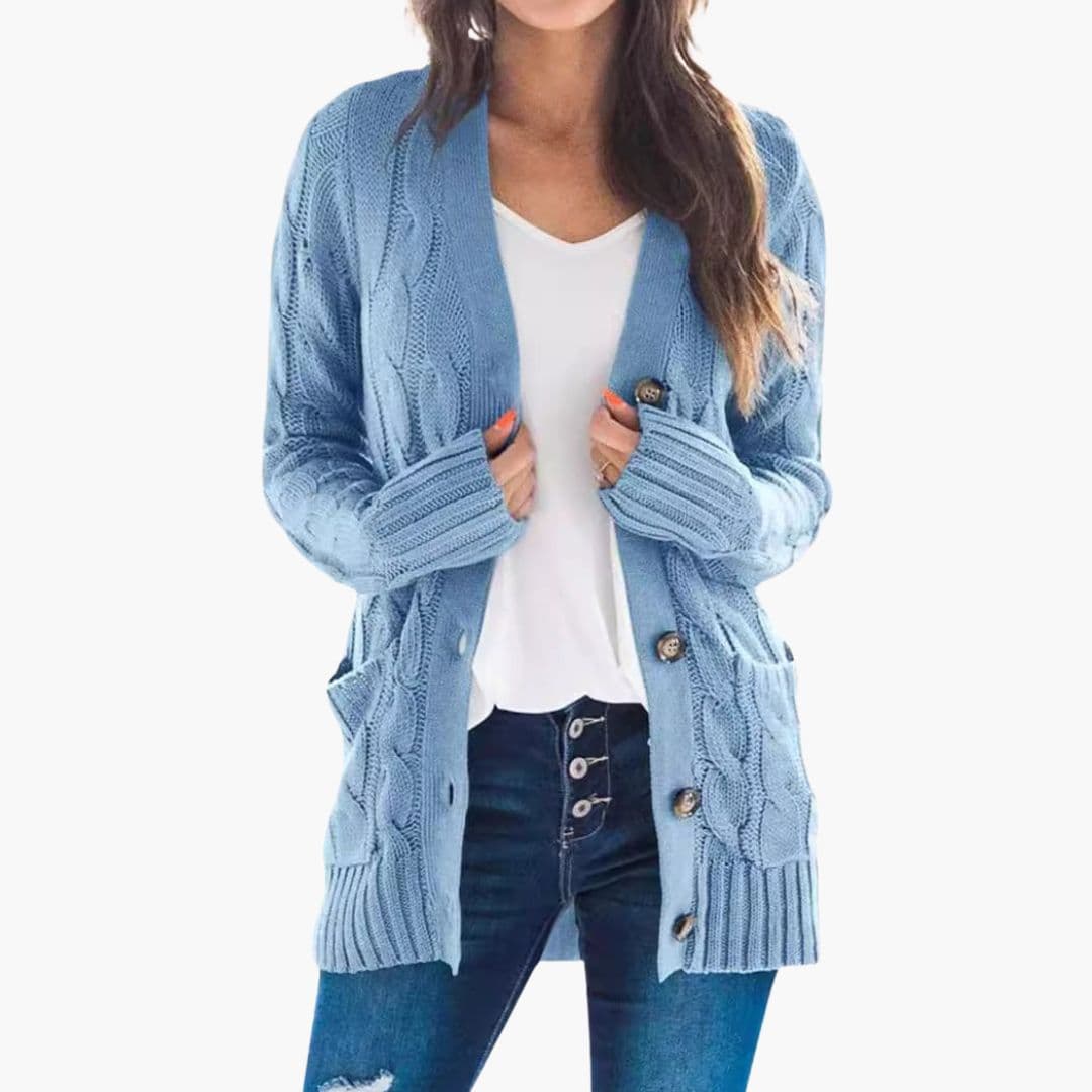 Gilet femme avec boutons et poches plaquées devant