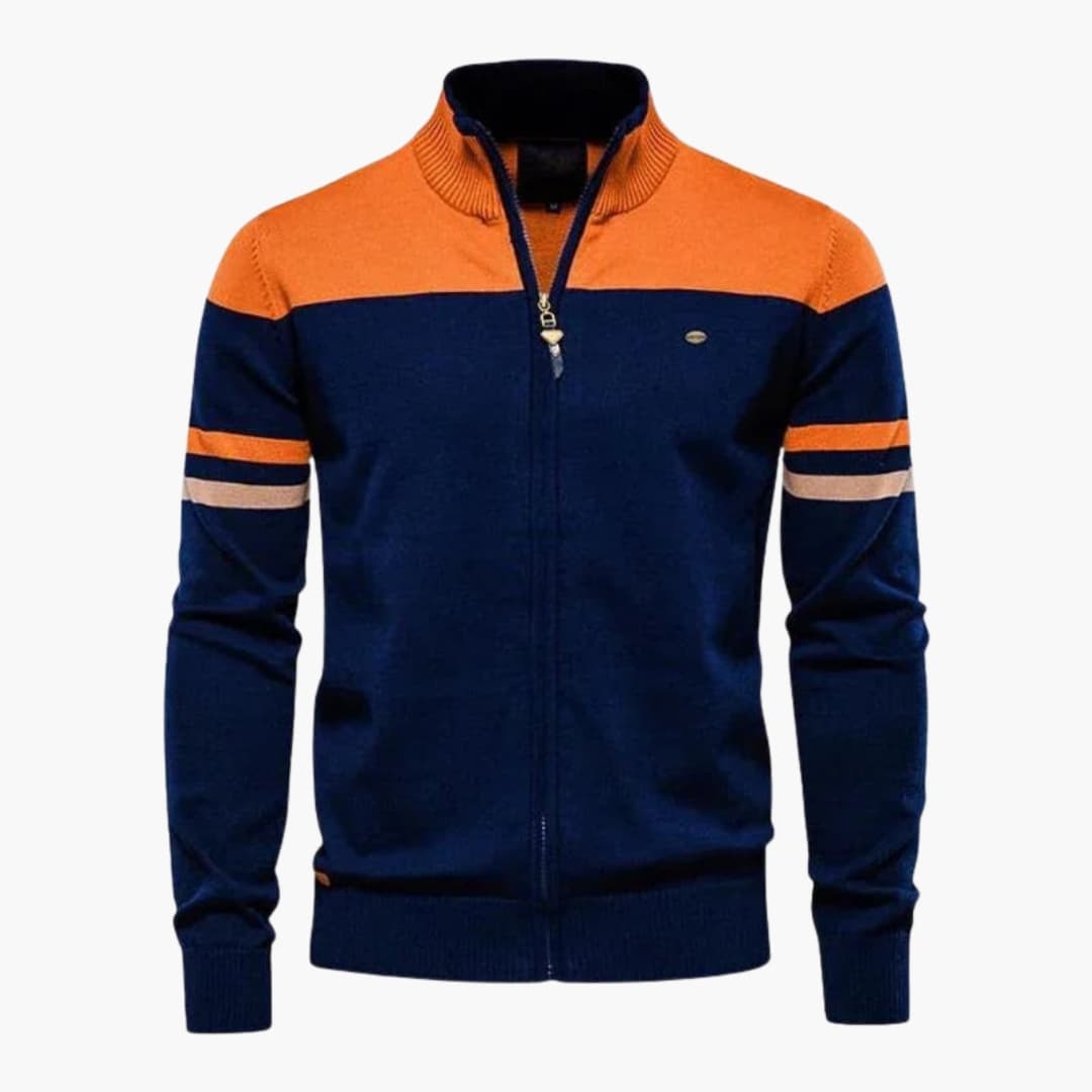 Gilet homme avec col montant et fermeture zippée