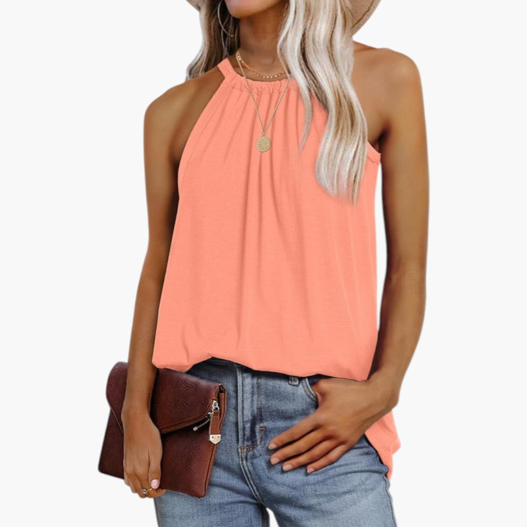 Top donna con collo halter e chiusura sul retro
