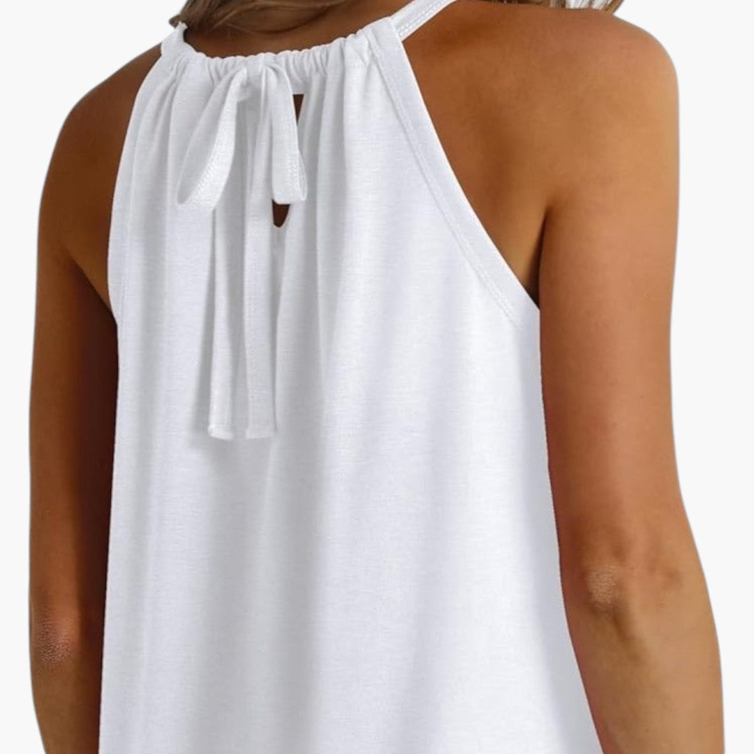 Top donna con collo halter e chiusura sul retro