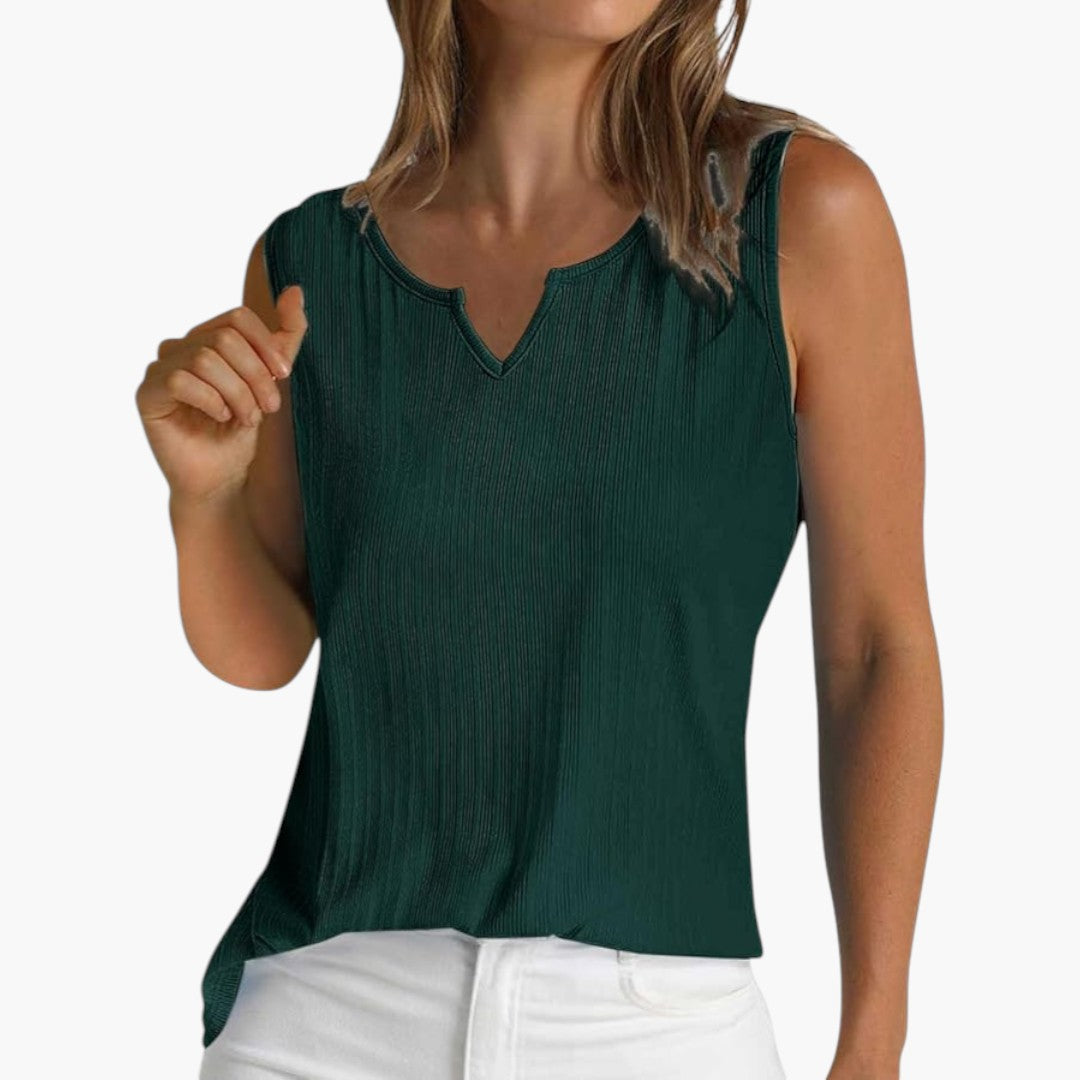 Sleeveless Top for Women with Ribbed Surface