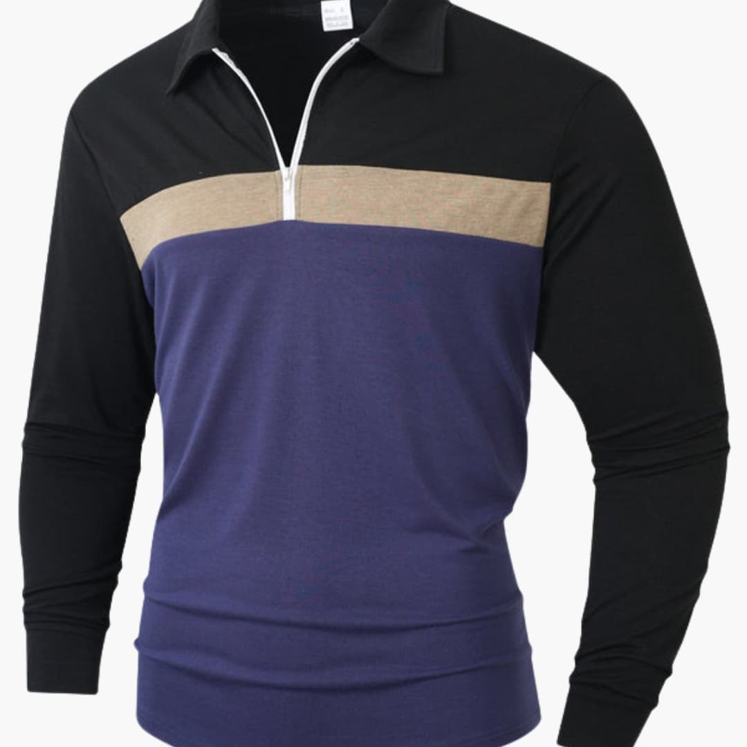 Haut homme manches longues avec zip et col montant