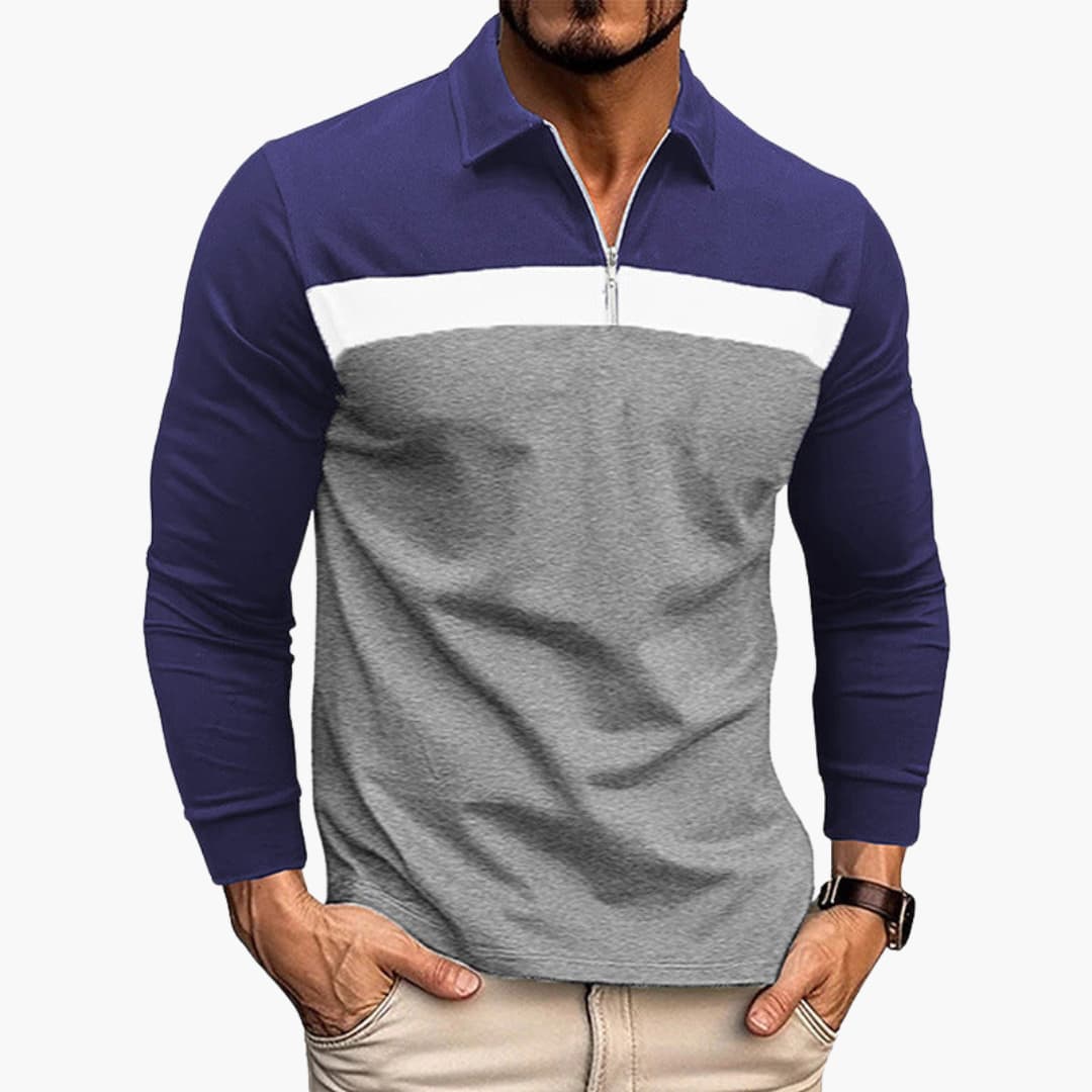 Haut homme manches longues avec zip et col montant