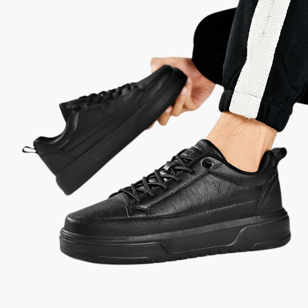 Homme Baskets Basses avec Fermeture Lacets et Semelle Épaisse