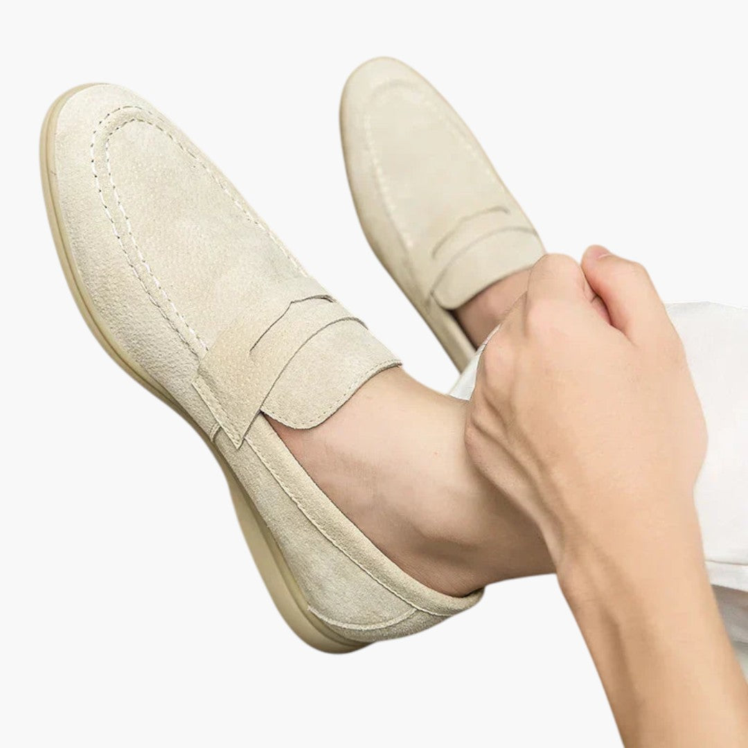 Homme Mocassins avec Tige Suédée et Fermeture Slip On
