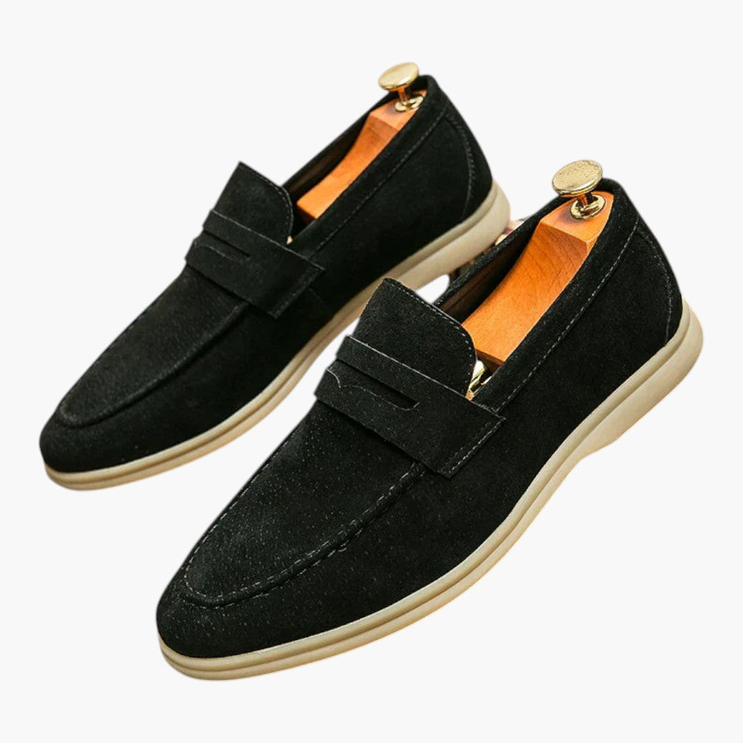 Homme Mocassins avec Tige Suédée et Fermeture Slip On
