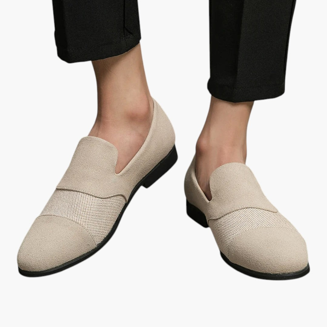 Mocassins de Homem em Pele com Acabamento Texturizado e Fácil de Calçar