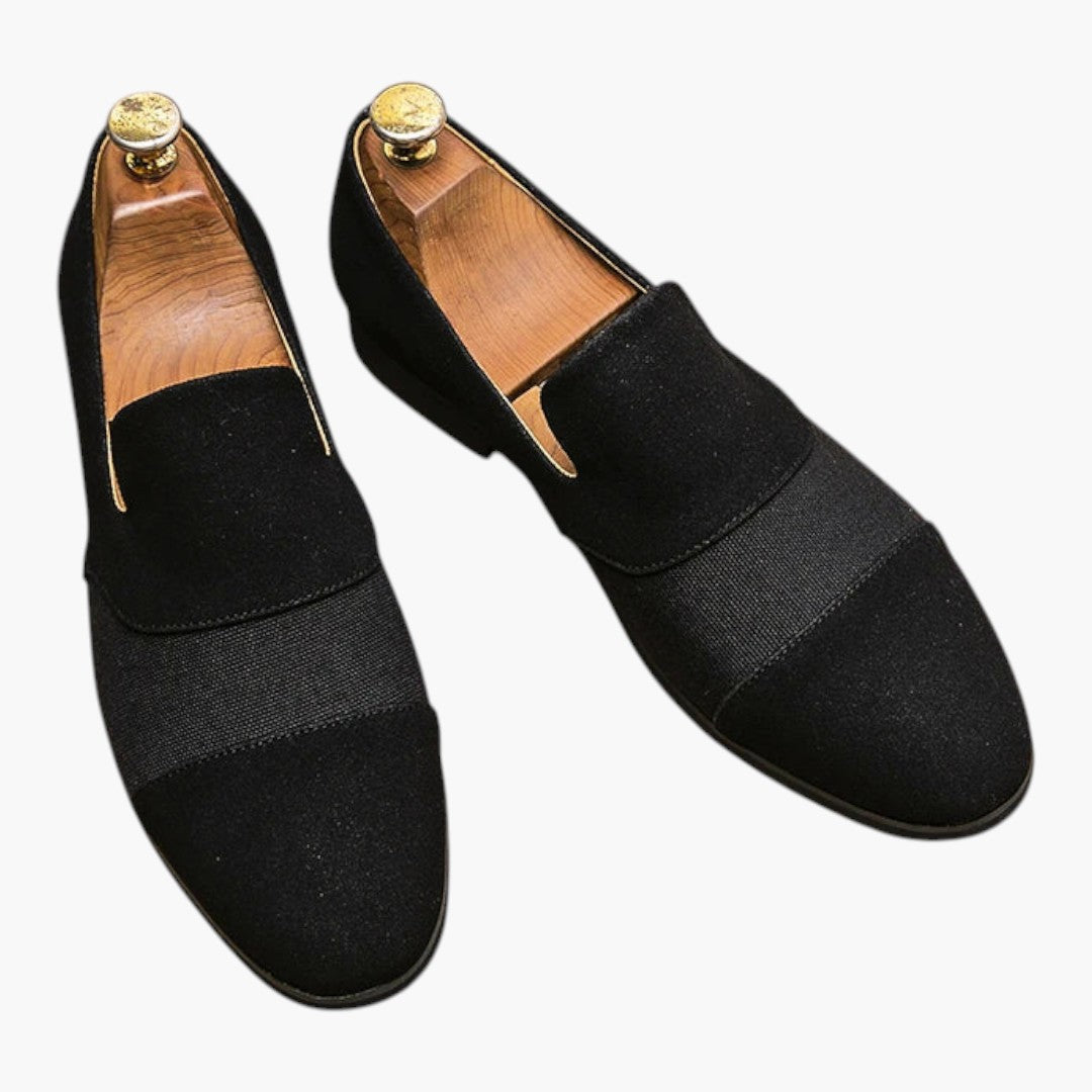 Homme Mocassins en Cuir avec Surface Givrée et Semelle Plate