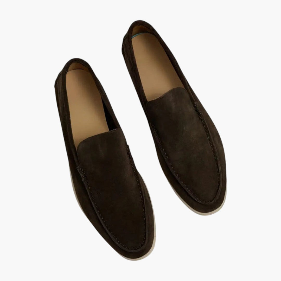 Homme Mocassins en cuir PU avec semelle souple et finition cousue