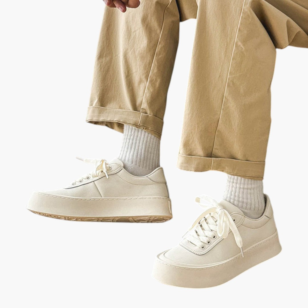 Hommes Baskets avec Tige en Cuir et Fermeture Lacets
