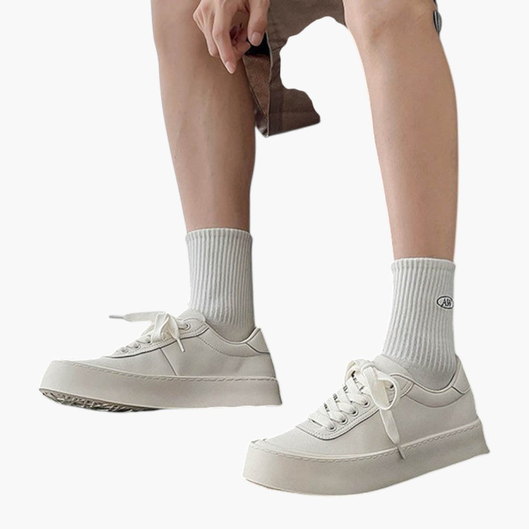 Hommes Baskets avec Tige en Cuir et Fermeture Lacets