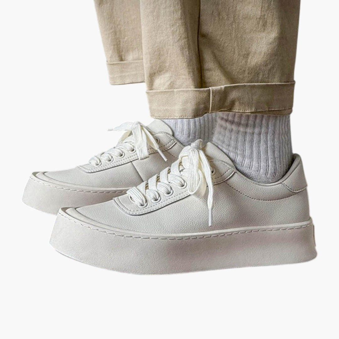 Hommes Baskets avec Tige en Cuir et Fermeture Lacets