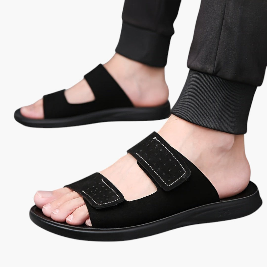 Hommes Chaussons Plates avec Dessus PU et Semelle EVA