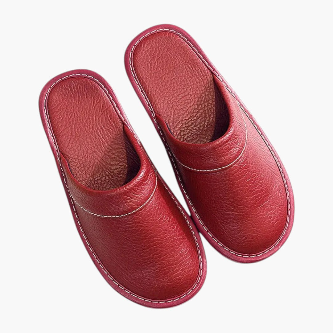 Men's Vegan Leather Slippers with Soft Sole