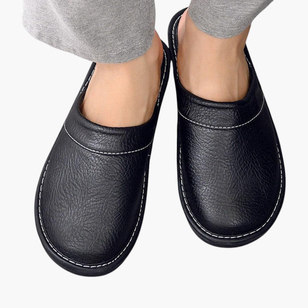 Men's Vegan Leather Slippers with Soft Sole