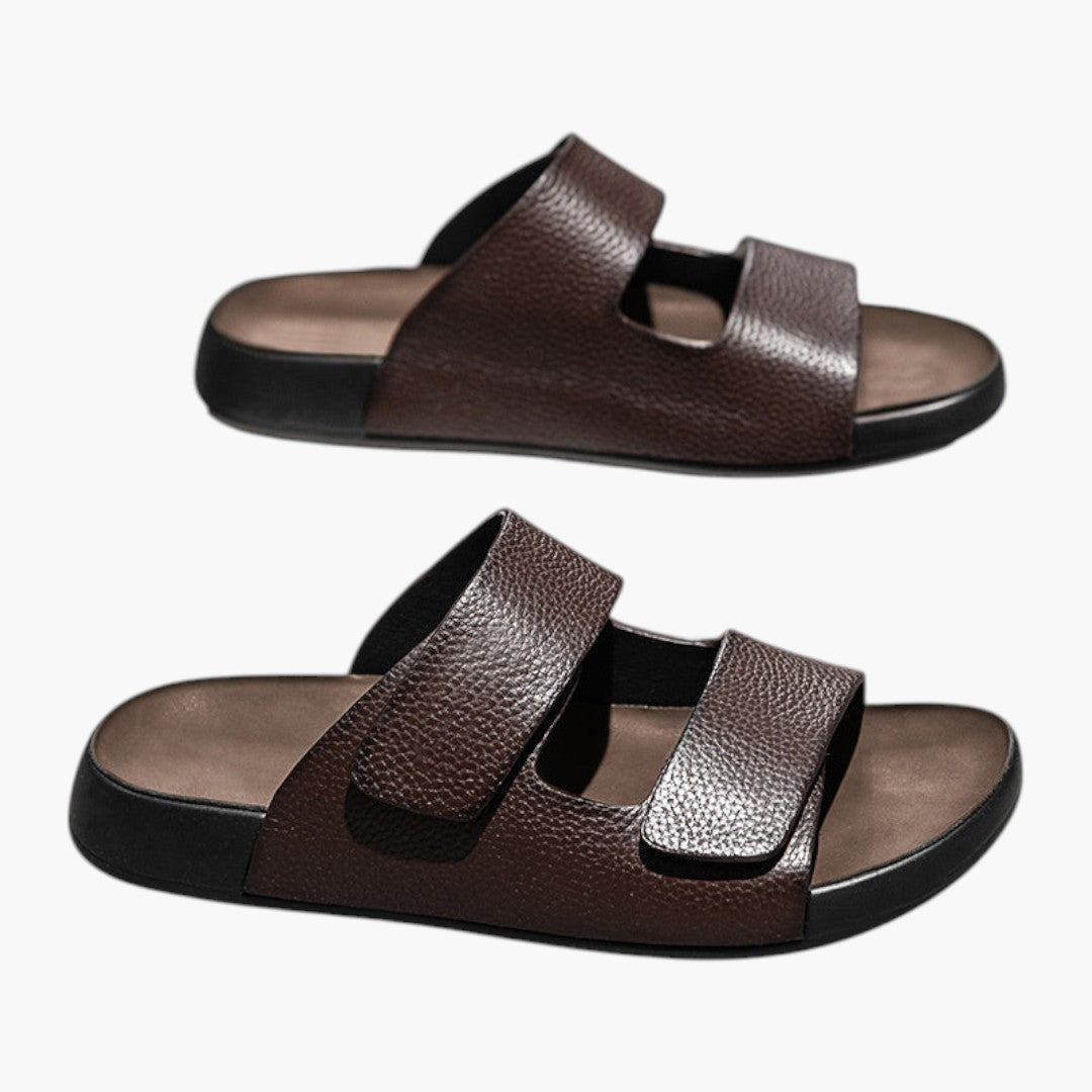 Hommes Chaussons avec Dessus PU et Semelle Caoutchouc