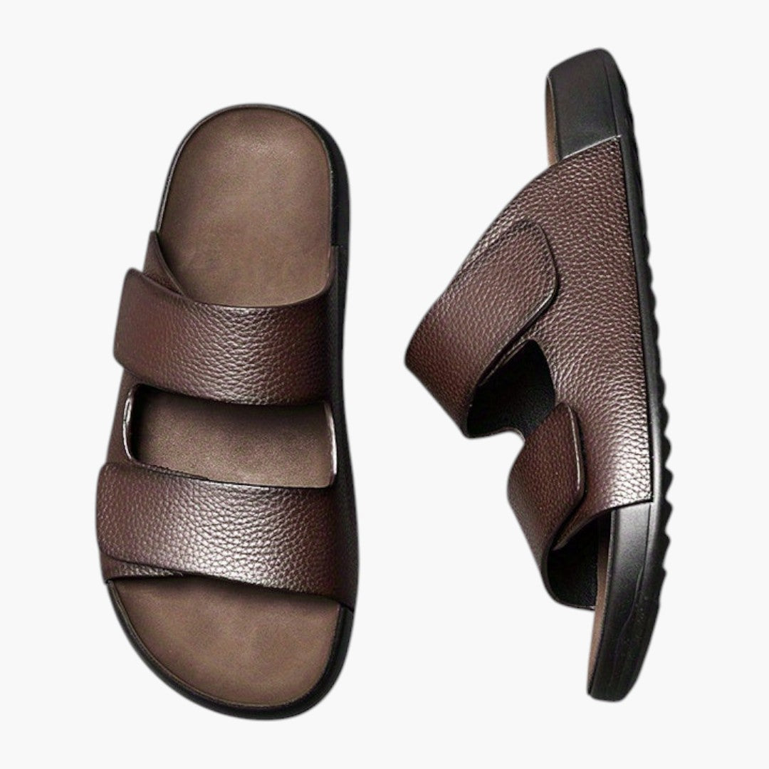 Hommes Chaussons avec Dessus PU et Semelle Caoutchouc