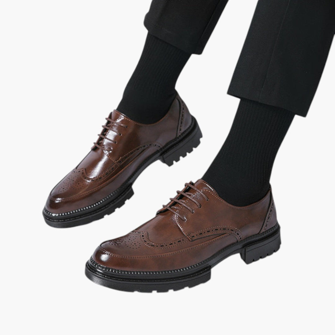 Heren Brogueschoenen met PU Bovenwerk en Rubberzool