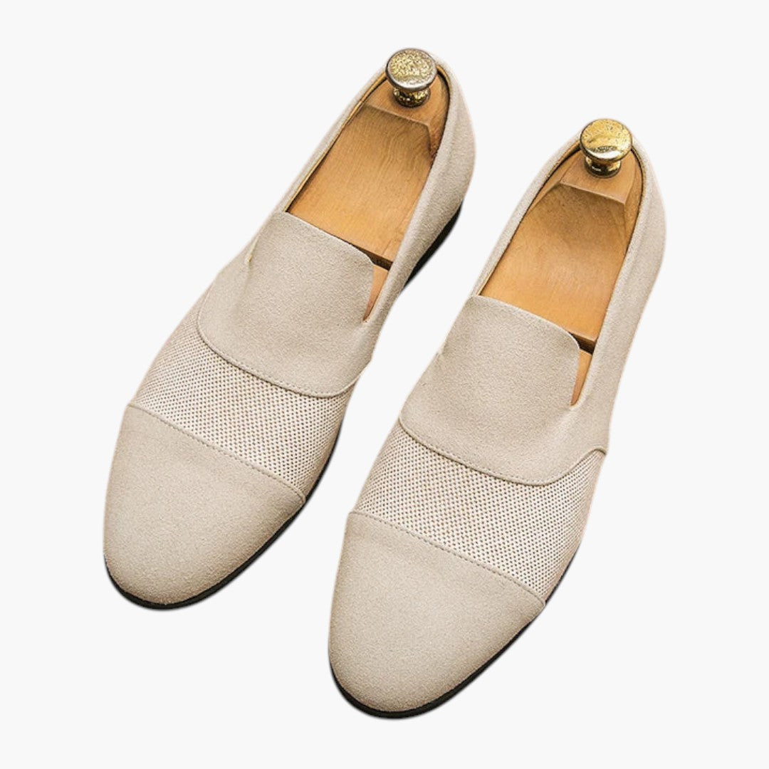Mocasines para hombre con parte superior de cuero y acabado escarchado