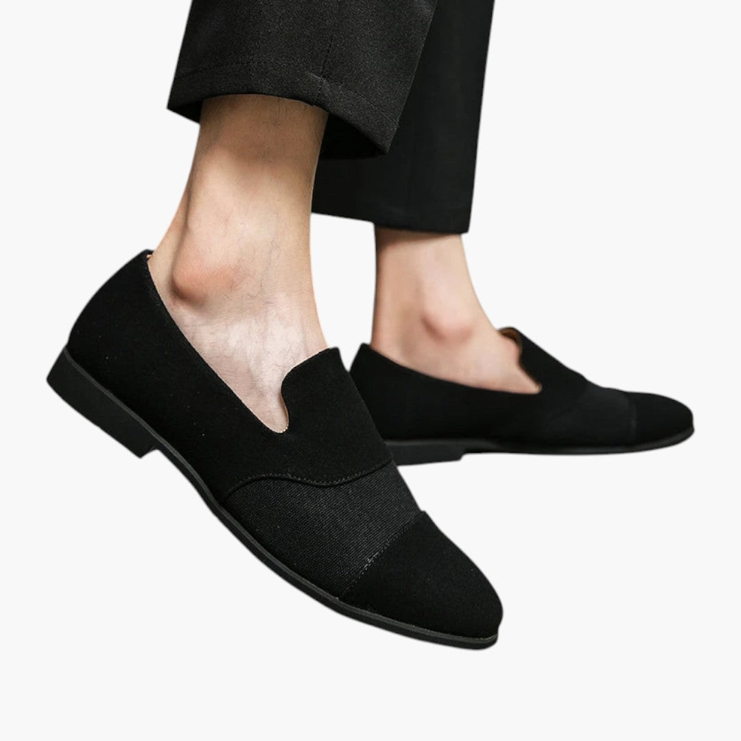 Mocasines para hombre con parte superior de cuero y acabado escarchado